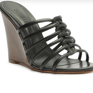SCHUTZ Octavia Calf Leather Sandal in Black